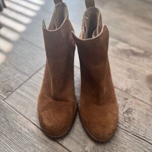 Lucky Brand Tan Suede Ankle Booties